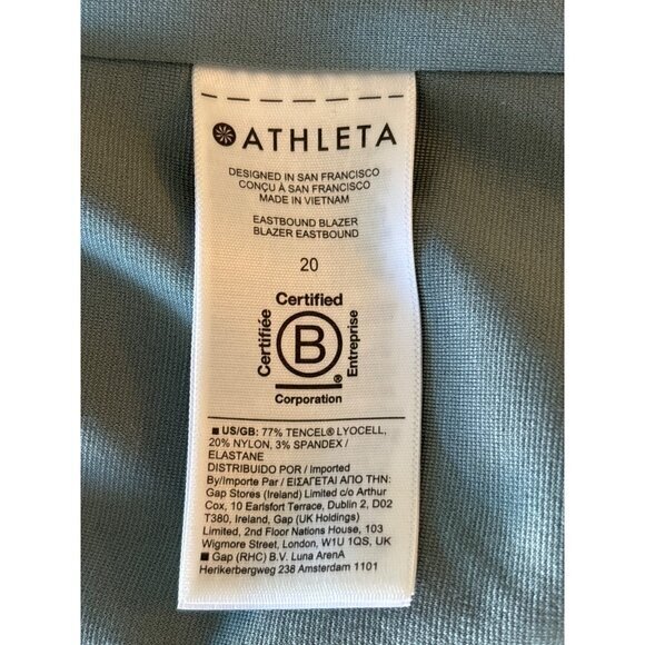 Athleta Eastbound Blazer Size 20 Minamilisitc Soft Green Travel Jacket #986273 N - Picture 10 of 10